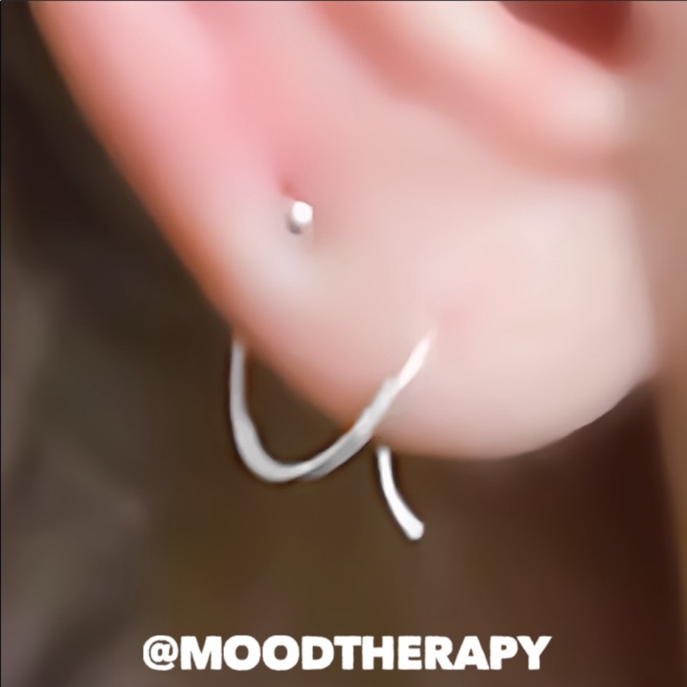 3 x orbital hoop earrings for 2 piercings/holes
